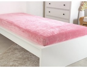 Cearșaf de pat microflanelă B.E.S. Petrovice roz deschis, 180 x 200 cm
