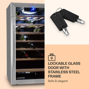 Klarstein Vivo Vino 26, 88 litri, răcitor de vin, 26 sticle, negru, LED