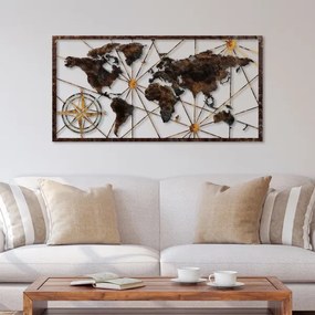 Decorațiune de perete 120x60 cm metal hartă a lumii