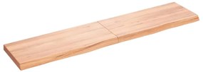 363719 vidaXL Raft de perete maro deschis 180x40x(2-6) cm lemn stejar tratat