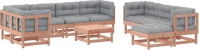 vidaXL Set mobilier de grădină cu perne, 10 piese, lemn masiv douglas
