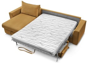 Colțar galben extensibil cu tapițerie din catifea reiată (cu colț variabil) Augustin – Bobochic Paris