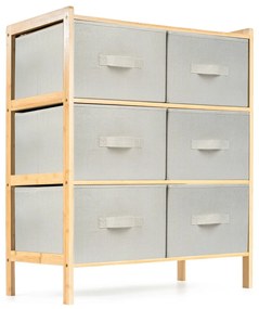 Raftier din bambus cu coșuri G21, 3 etajere, bej, 3 etaje