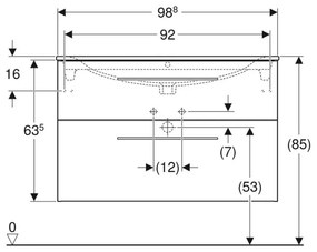 Set dulap baie cu lavoar incastrat Geberit Selnova Square, 100 cm, alb lucios Alb lucios