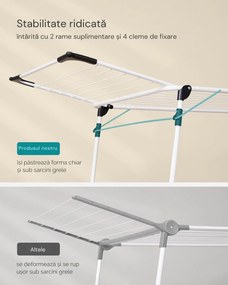 Uscător de rufe BREEZE, 56,5x173x96,5cm, alb SongmicsHome