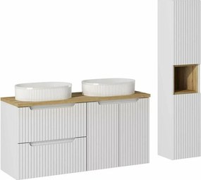 Set mobilier baie 120 cm 7 piese Comad Nova alb mat