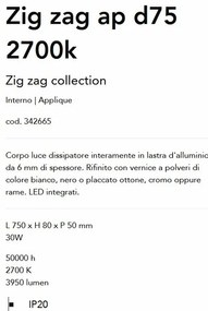 Aplica de perete LED lumina ambientala Zig zag ap d75 2700k, Alba
