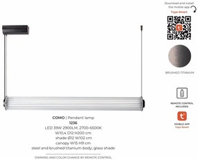 Lustra LED smart cu telecomanda COMO titan periat