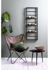 Raft pentru sticle de vin negru pentru perete din metal 42x120x6 cm Macaben – Light &amp; Living