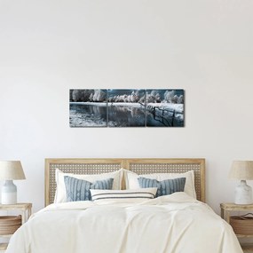 Tablou - Peisaj înghețat (cu ceas) (90x30 cm)