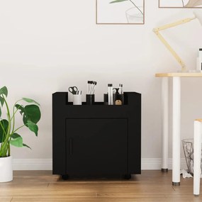 816609 vidaXL Cărucior de birou, negru, 60x45x60 cm, lemn prelucrat