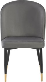 Scaun de sufragerie, ţesătură Velvet gri/negru, UDAJA