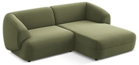 Colțar verde cu tapițerie din catifea (cu colț pe partea dreaptă) Moana – Makamii