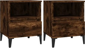 vidaXL Noptiere, 2 buc., stejar fumuriu, 40x35x50 cm