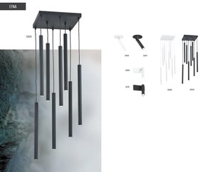 Pendul LED tubular stil minimalist ETNA negru