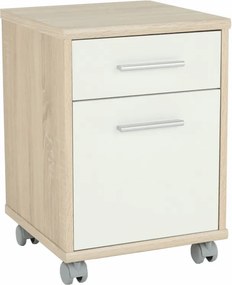 Noptiera JOHAN 2 NEW 07, stejar sonoma/alb, DTD laminat, 39x41x55 cm