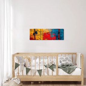 Tablou - Linii electrice abstracte (cu ceas) (90x30 cm)