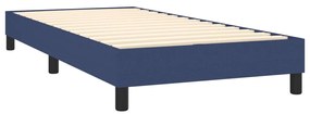 Pat box spring cu saltea, albastru, 80x200 cm, textil Albastru, 80 x 200 cm, Benzi orizontale