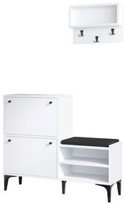 Set mobilier pentru hol Fuko (Alb + Negru). 1073371