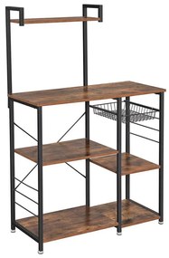 Etajeră de bucătărie MARGE, maro/negru