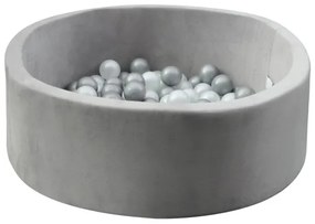 2Kids Toys - Piscină uscată pentru copii cu bile, Ø 90 cm, gri