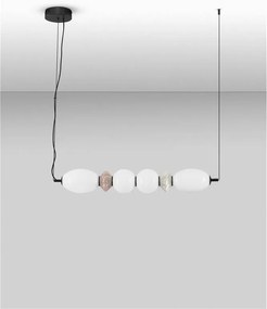 Pendul LED decorativ ceramic mocha, gri, alb, PALLINA