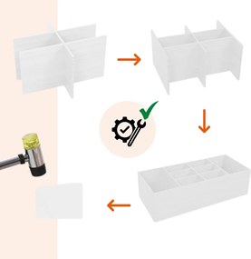 Pantofar cu bancă tapițată GABI, 10 compartimente, 104x30x48cm, gri/alb Jurhan