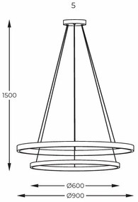 Lustra suspendata LED moderna design circular HORIK 90cm