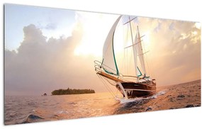 Tablou cu iaht (120x50 cm)
