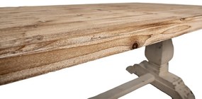Masă de dining shabby chic, cu finisaj alb antichizat, Belle Époque