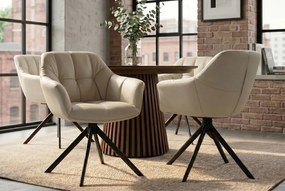 Set 2 scaune pivotante, Piele Naturala Bej PAPILLON