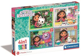 Gabby&#039;s Dollhouse Activities Puzzle 4 în 1 Clementoni