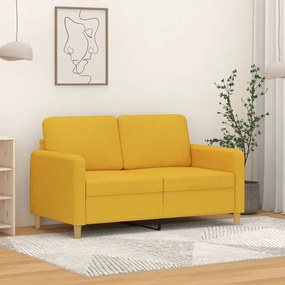 349086 vidaXL Canapea cu 2 locuri, galben deschis, 120 cm, material textil