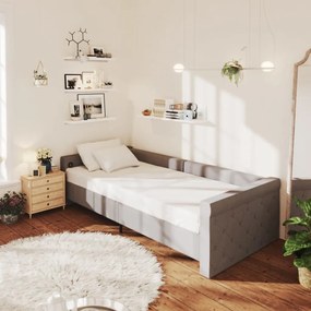 Pat de zi cu saltea si USB, gri deschis, 90x200 cm, textil Gri deschis