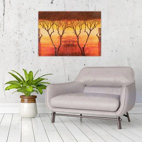Tablou pe sticlă - Savana africană (70x50 cm)
