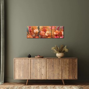 Tablou - Flori de pajiște, pictură (cu ceas) (90x30 cm)