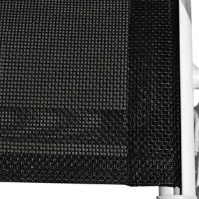 Scaune de gradina stivuibile, 6 buc., negru, otel  textilena 6, negru si gri