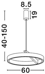 Lustra circulara aluminiu alb LED CCT ADALIZ 60cm