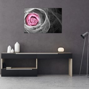 Tablou - Trandafir abstract, fucsia (90x60 cm)