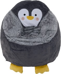 Fotoliu tip sac pinguin, gri, PINGO