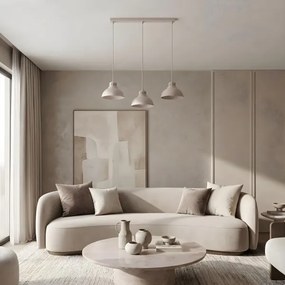 Lampă suspendată SVEN cu cablu, 3xE27/15W/230V, crem