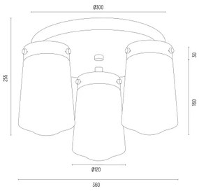 Lustră aplicată PASADENA 3xE27/15W/230V aurie/albă Argon 6165