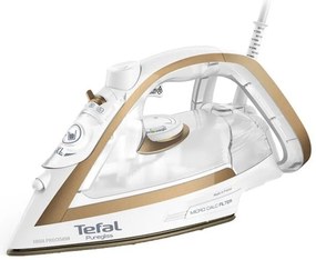 Fier de călcat TEFAL Puregliss FV8042E0, 2900 W, 270 g/min, 270 ml, călcare verticală, sistem anti-picurare, alb/dorat