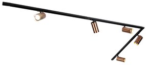 Sistem de șine modern cu 5 spoturi Bronz închis monofazat GU10 70mm - Iconic Jeana Luxe