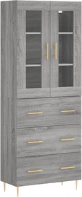 vidaXL Dulap înalt, gri sonoma, 69,5x34x180 cm, lemn compozit
