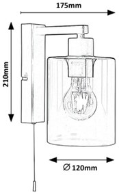 Aplica de perete design industrial Miroslaw 5077 RX