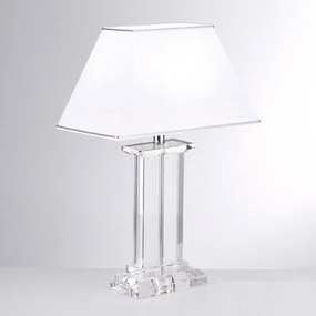 Veioza, lampa de masa design LUX VERONIQUE, crom/ abajur alb