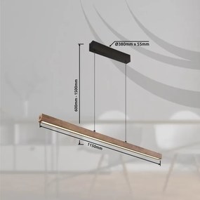 Globo 17015 - Lustra OLIVUS suspendată pe cablu, LED reglabil cu comutare tactilă/24W/230V 3000K maro