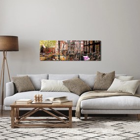 Tablou - Amsterdam (cu ceas) (90x30 cm)