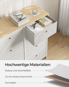 Comoda cu sertare TRENILO 80x81,5 cm, stejar/alb